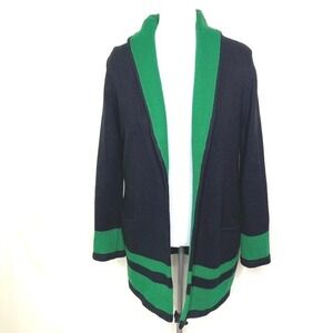 Lauren Ralph Lauren Cardigan Large Navy Green Preppy Academia Sweater Women's L